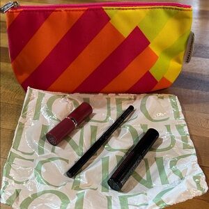 Clinique Colorful Makeup Bag with Lipstick, Mascara and Eyeliner